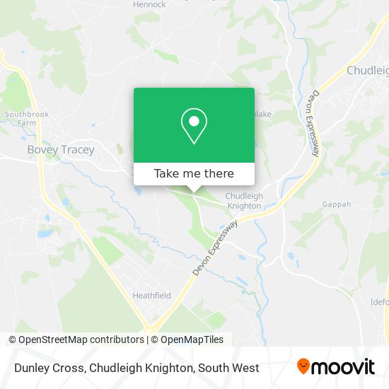Dunley Cross, Chudleigh Knighton map
