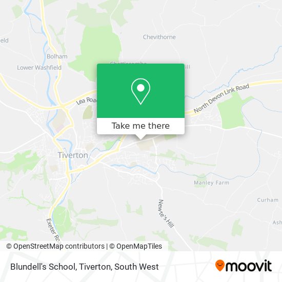 Blundell's School, Tiverton map