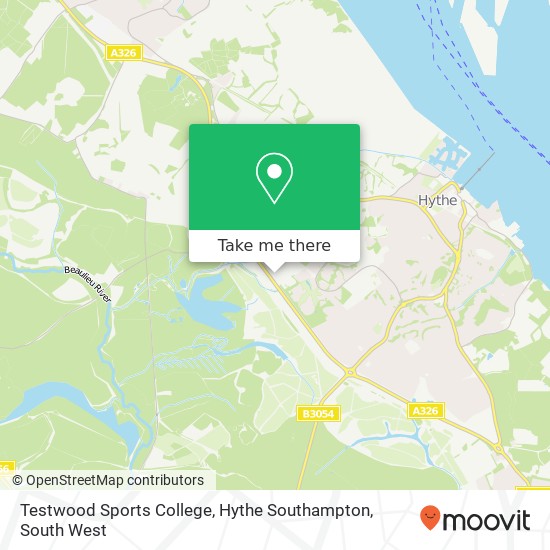 Testwood Sports College, Hythe Southampton map