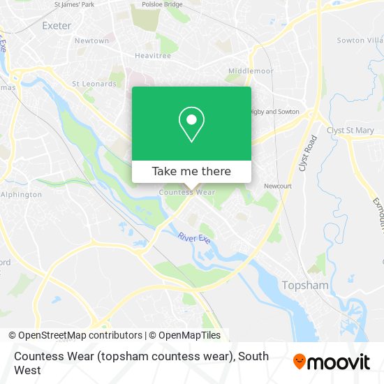 Countess Wear (topsham countess wear) map