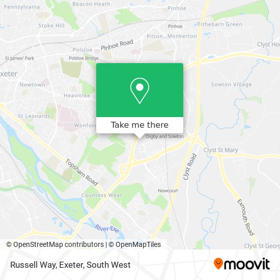 Russell Way, Exeter map