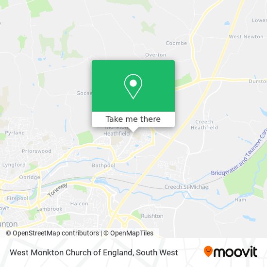 West Monkton Church of England map