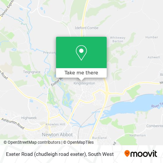 Exeter Road (chudleigh road exeter) map