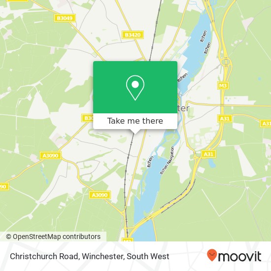 Christchurch Road, Winchester map