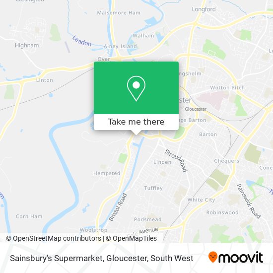 Sainsbury's Supermarket, Gloucester map