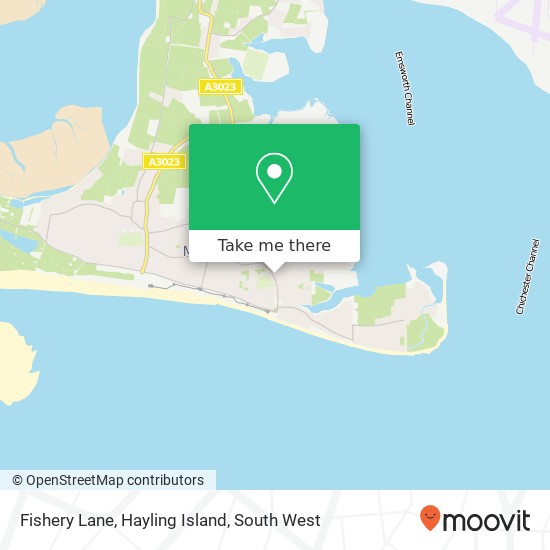 Fishery Lane, Hayling Island map