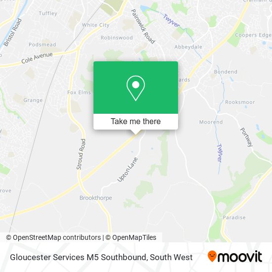 Gloucester Services M5 Southbound map