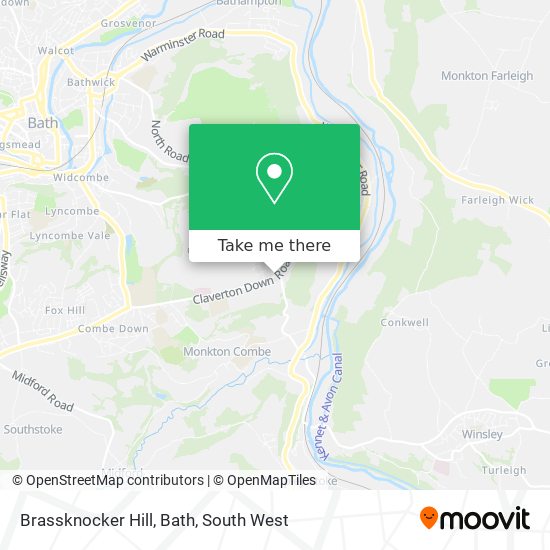 Brassknocker Hill, Bath map