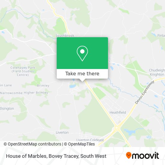 House of Marbles, Bovey Tracey map