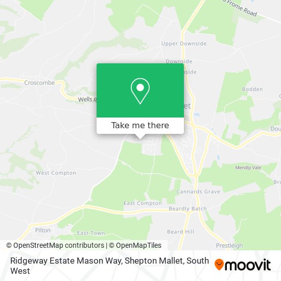 Ridgeway Estate Mason Way, Shepton Mallet map