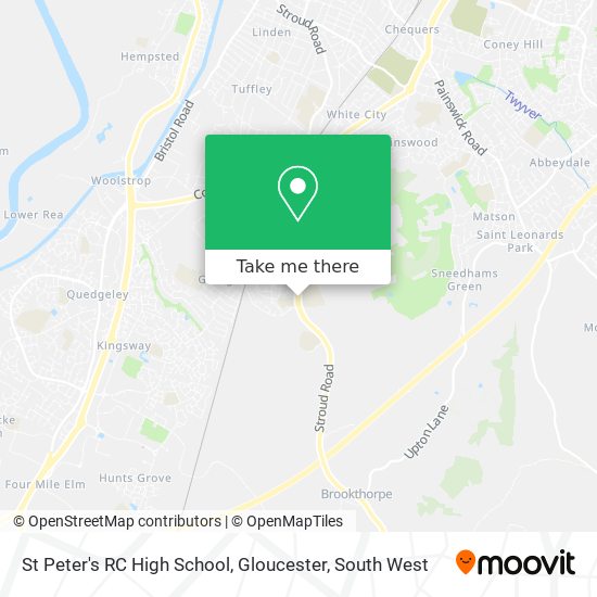 St Peter's RC High School, Gloucester map