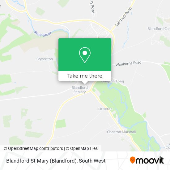 Blandford St Mary map