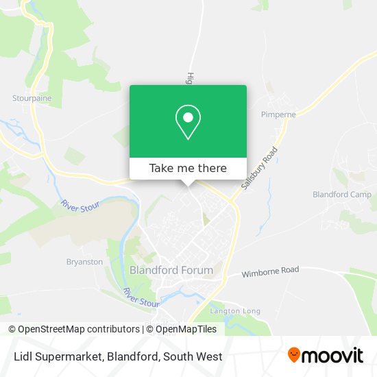 Lidl Supermarket, Blandford map