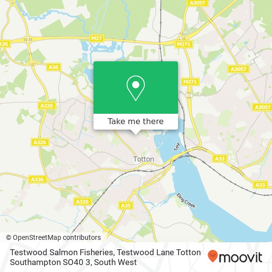 Testwood Salmon Fisheries, Testwood Lane Totton Southampton SO40 3 map