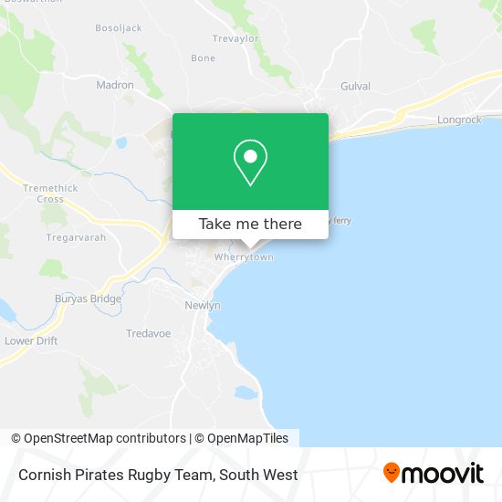 Cornish Pirates Rugby Team map