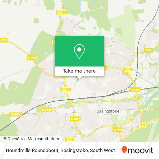 Houndmills Roundabout, Basingstoke map