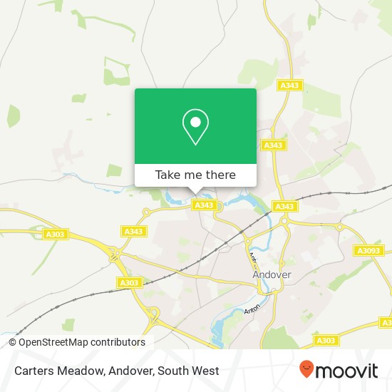 Carters Meadow, Andover map