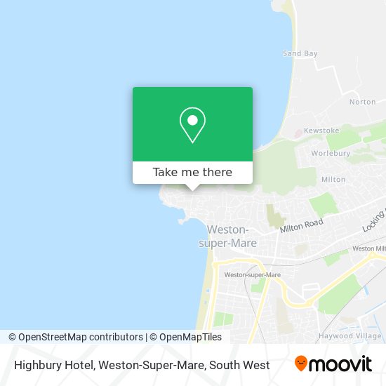 Highbury Hotel, Weston-Super-Mare map