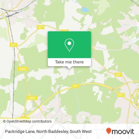 Packridge Lane, North Baddesley map