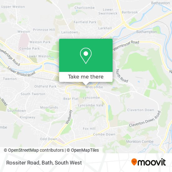Rossiter Road, Bath map