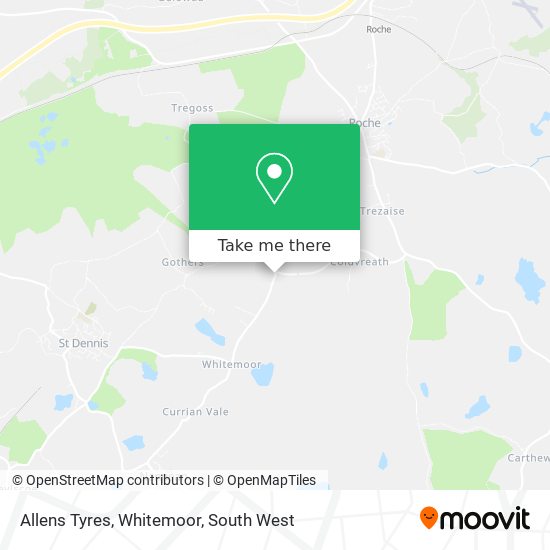 Allens Tyres, Whitemoor map