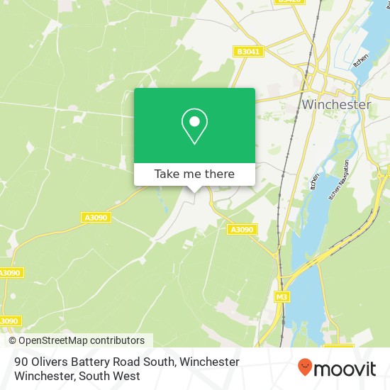 90 Olivers Battery Road South, Winchester Winchester map