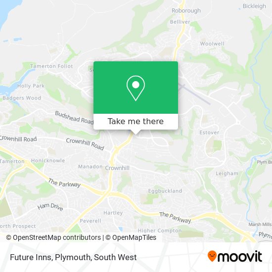 Future Inns, Plymouth map