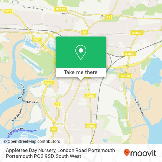 Appletree Day Nursery, London Road Portsmouth Portsmouth PO2 9SD map