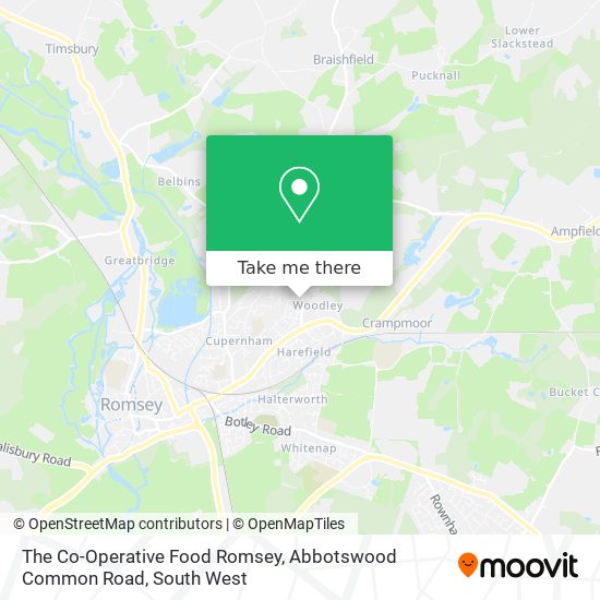 The Co-Operative Food Romsey, Abbotswood Common Road map