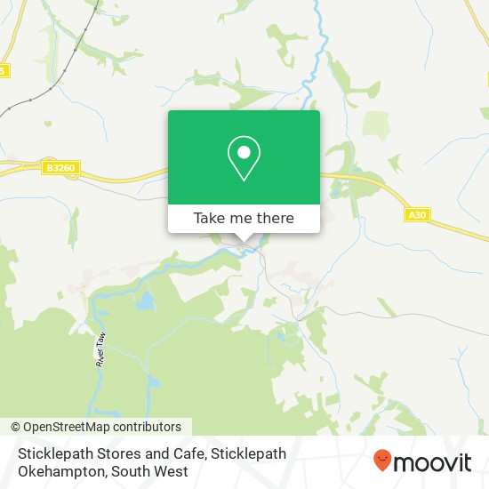 Sticklepath Stores and Cafe, Sticklepath Okehampton map