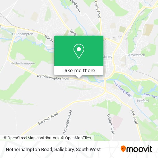 Netherhampton Road, Salisbury map