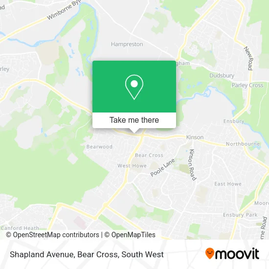 Shapland Avenue, Bear Cross map