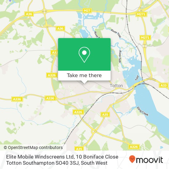 Elite Mobile Windscreens Ltd, 10 Boniface Close Totton Southampton SO40 3SJ map