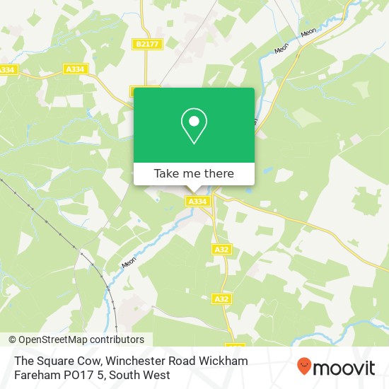 The Square Cow, Winchester Road Wickham Fareham PO17 5 map