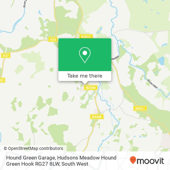 Hound Green Garage, Hudsons Meadow Hound Green Hook RG27 8LW map