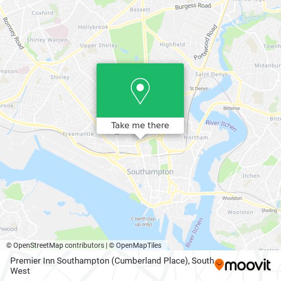 Premier Inn Southampton (Cumberland Place) map