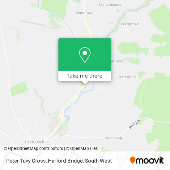 Peter Tavy Cross, Harford Bridge map
