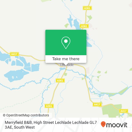 Merryfield B&B, High Street Lechlade Lechlade GL7 3AE map