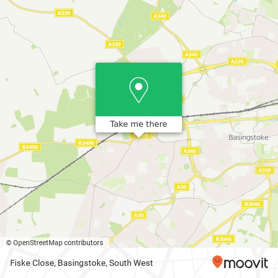 Fiske Close, Basingstoke map