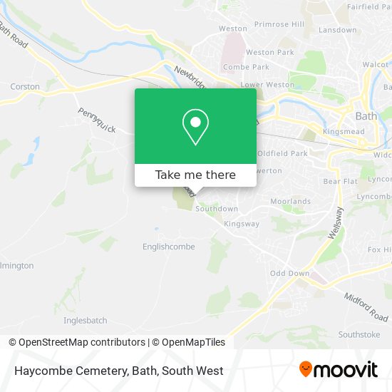 Haycombe Cemetery, Bath map