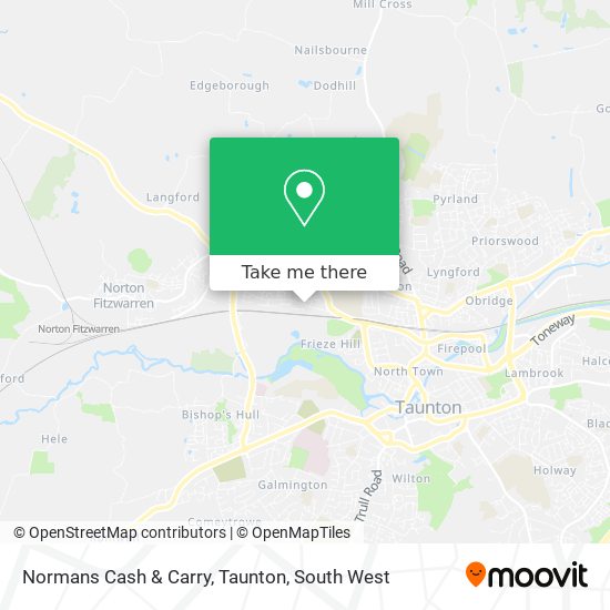 Normans Cash & Carry, Taunton map