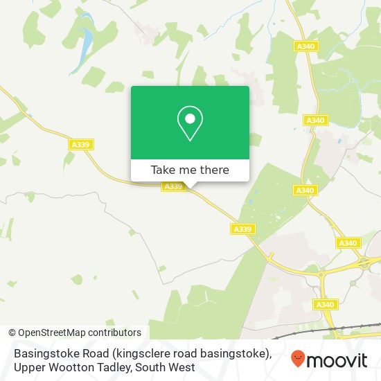 Basingstoke Road (kingsclere road basingstoke), Upper Wootton Tadley map