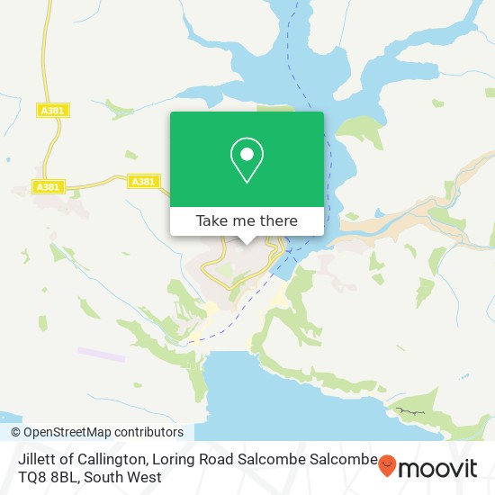 Jillett of Callington, Loring Road Salcombe Salcombe TQ8 8BL map