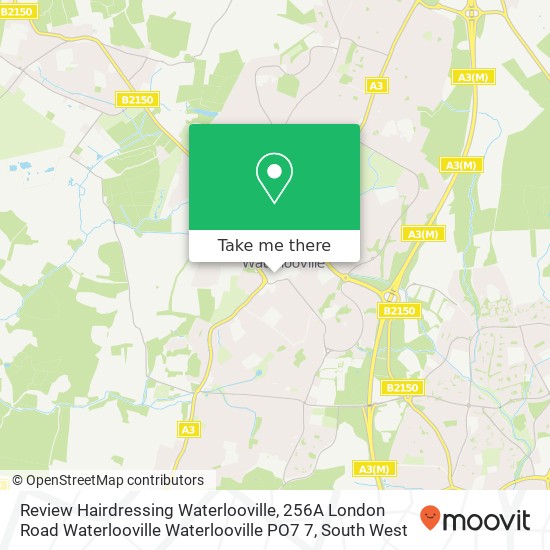 Review Hairdressing Waterlooville, 256A London Road Waterlooville Waterlooville PO7 7 map