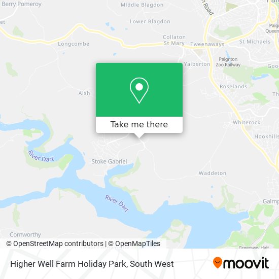 Higher Well Farm Holiday Park map