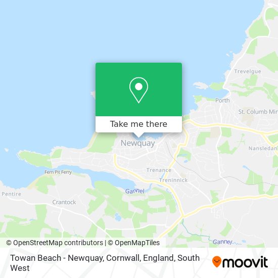 Towan Beach - Newquay, Cornwall, England map