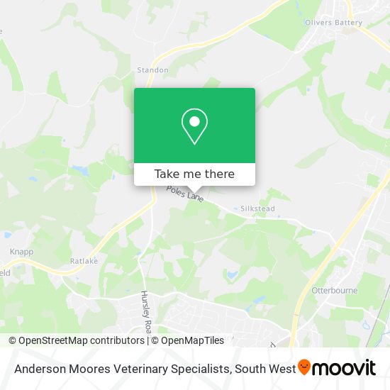 Anderson Moores Veterinary Specialists map