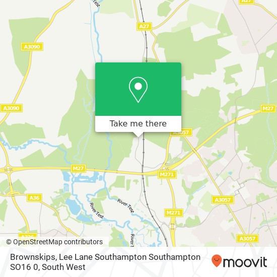 Brownskips, Lee Lane Southampton Southampton SO16 0 map