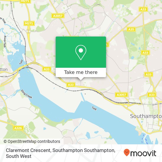 Claremont Crescent, Southampton Southampton map