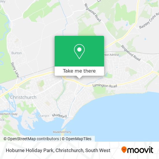 Hoburne Holiday Park, Christchurch map